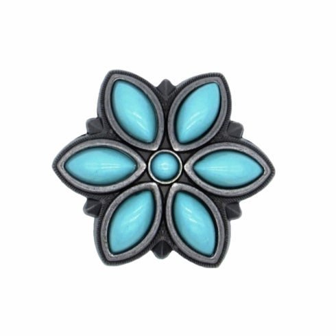 Buck Snort Lodge Decorative Hardware Turquoise Flower Cabinet Knob