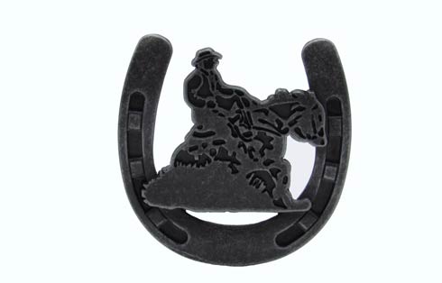 Buck Snort Lodge Decorative Hardware Riding Cowboy Horseshoe Cabinet Knob