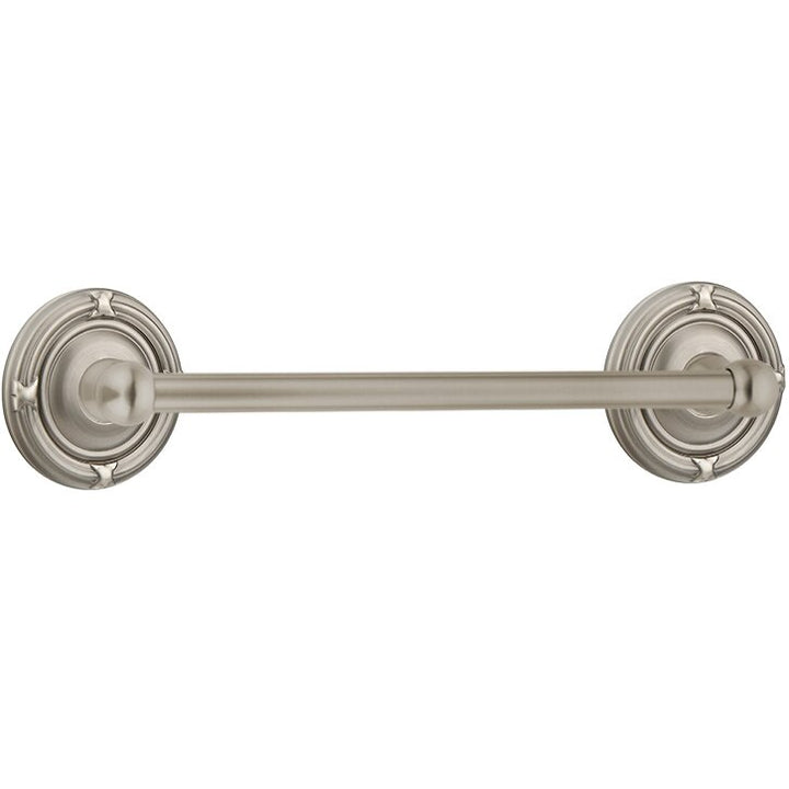 Traditional Brass Collection 12" Single Towel Bar with Ribbon & Reed Rose by Emtek