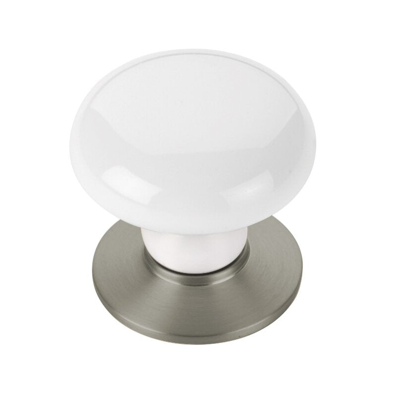 Porcelain Collection 1 3/4" Diameter Ice White Knob  by Emtek