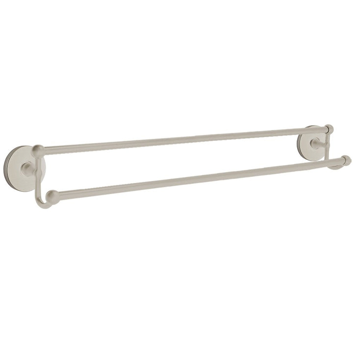 Traditional Brass Collection 24" Double Towel Bar with Disk Rose by Emtek