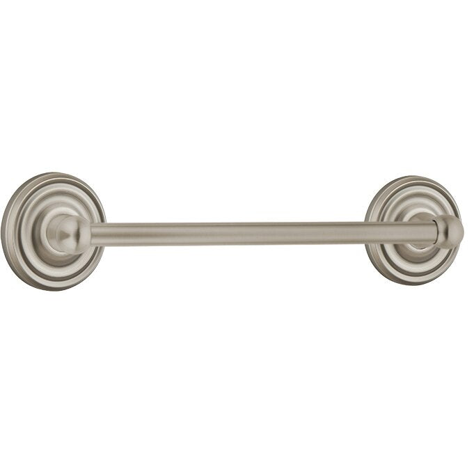 Traditional Brass Collection 18" Single Towel Bar with Small Regular Rose by Emtek