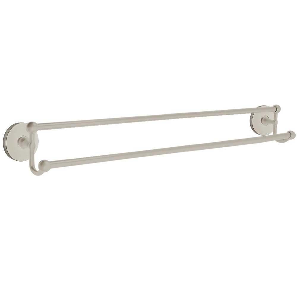 Traditional Brass Collection 30" Double Towel Bar with Disk Rose  by Emtek