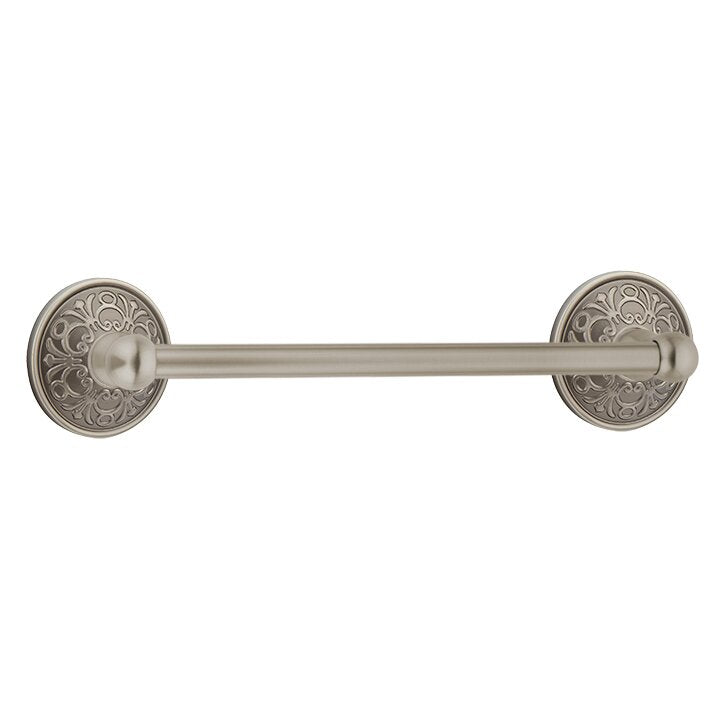 Traditional Brass Collection 12" Single Towel Bar with Lancaster Rose  by Emtek