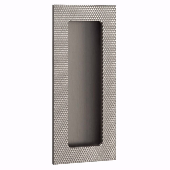 Modern Cabinet Hardware Collection 7" Modern Rectangular Knurled with Plain Pocket Flush Pull by Emtek