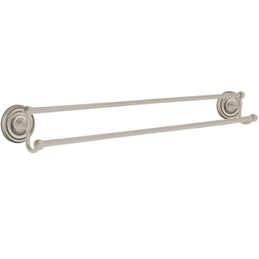 Traditional Brass Collection 30" Double Towel Bar with Small Regular Rose  by Emtek