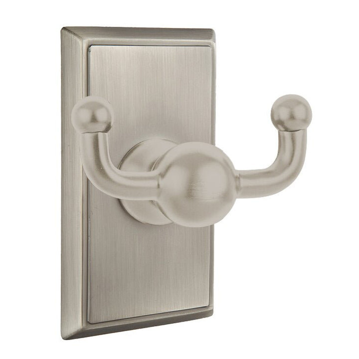 Traditional Brass Collection Rectangular Double Hook  by Emtek
