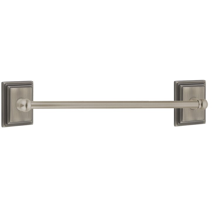 Traditional Brass Collection 30" Single Towel Bar with Wilshire Rose  by Emtek