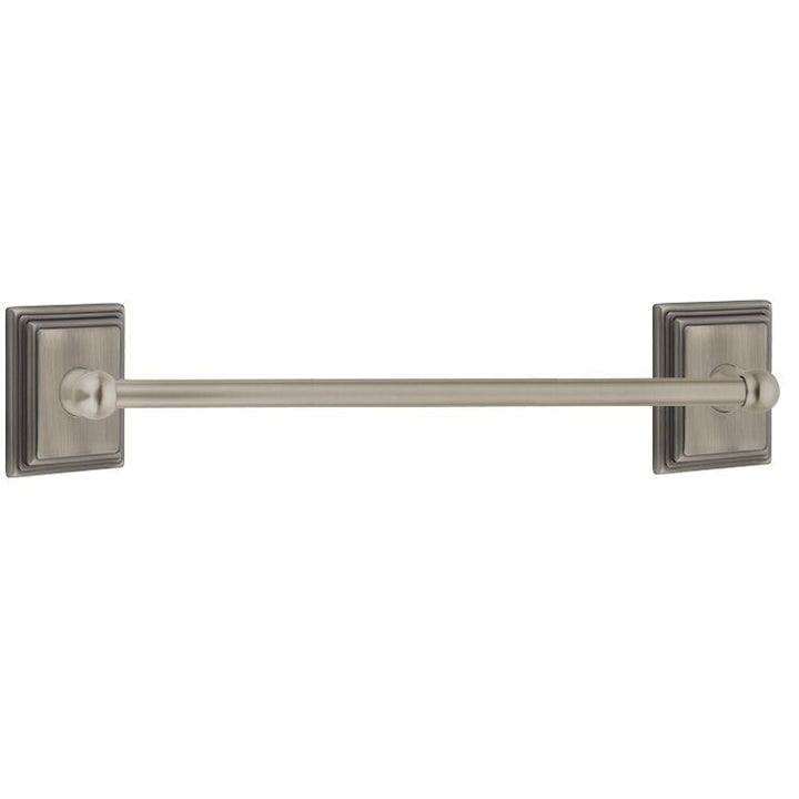 Traditional Brass Collection 30" Single Towel Bar with Wilshire Rose  by Emtek