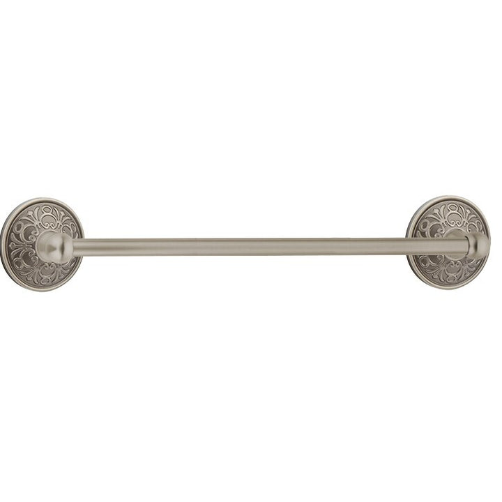 Traditional Brass Collection 24" Single Towel Bar with Lancaster Rose  by Emtek