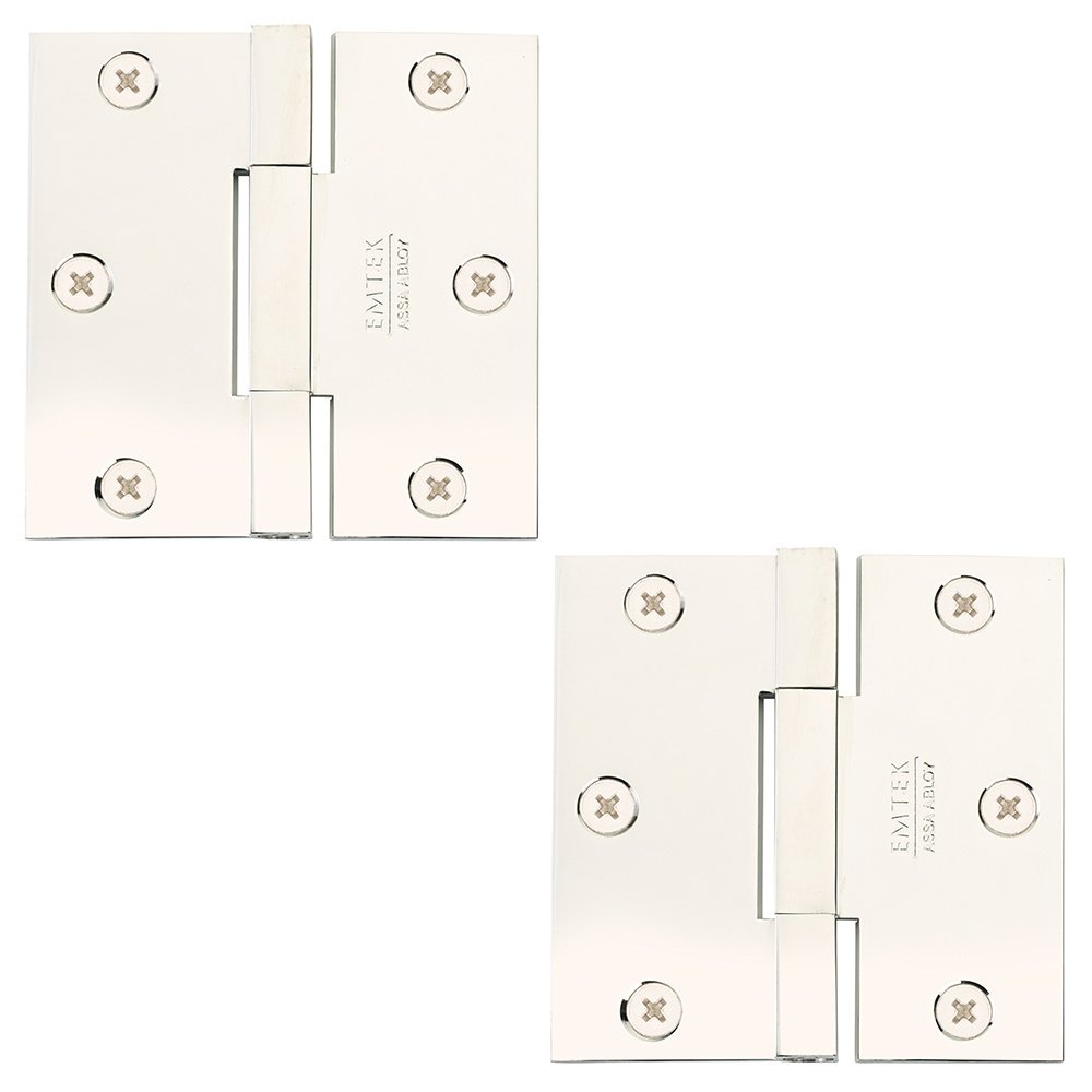 Door Hinges Collection 4 1/2" x 4 1/2" Thin Leaf Square Solid Brass Heavy Duty Thin Leaf Square Barrel Hinges (Sold In Pairs) by Emtek