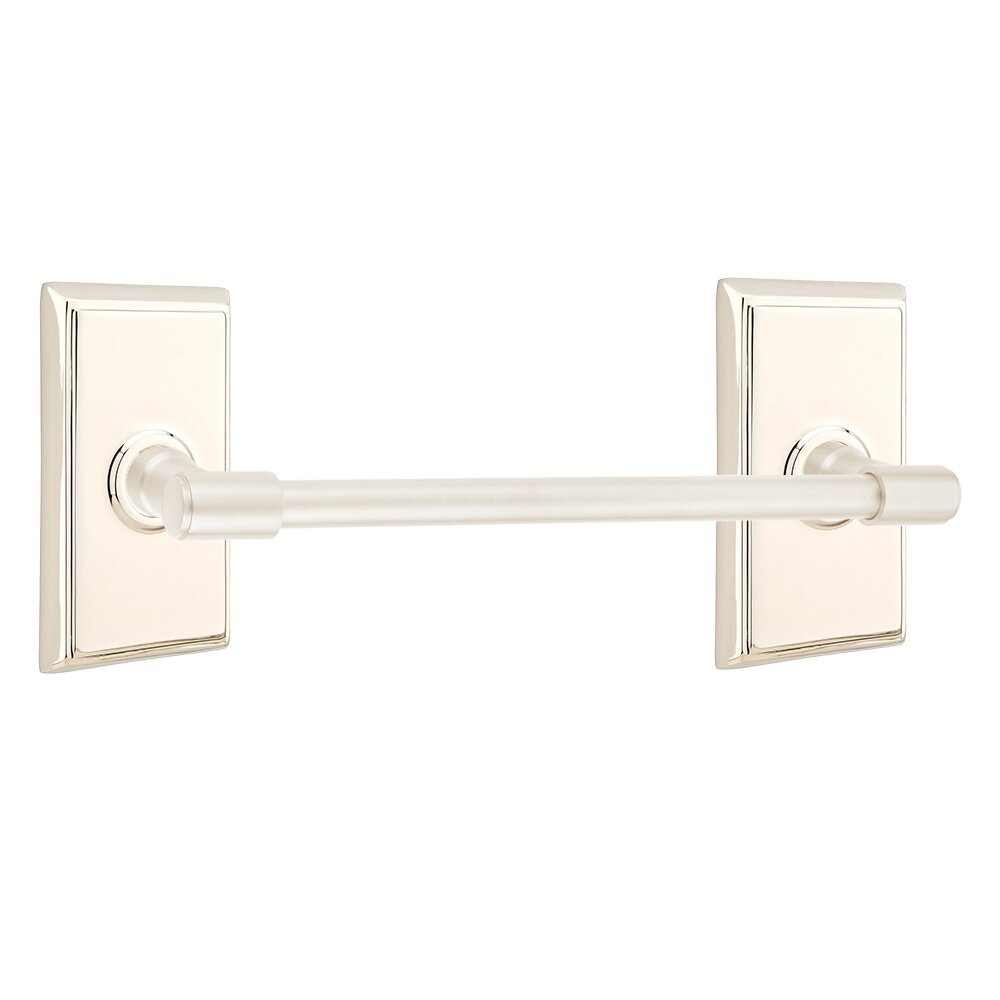 Transitional Brass Collection 30" Towel Bar with Rectangular Rosette  by Emtek