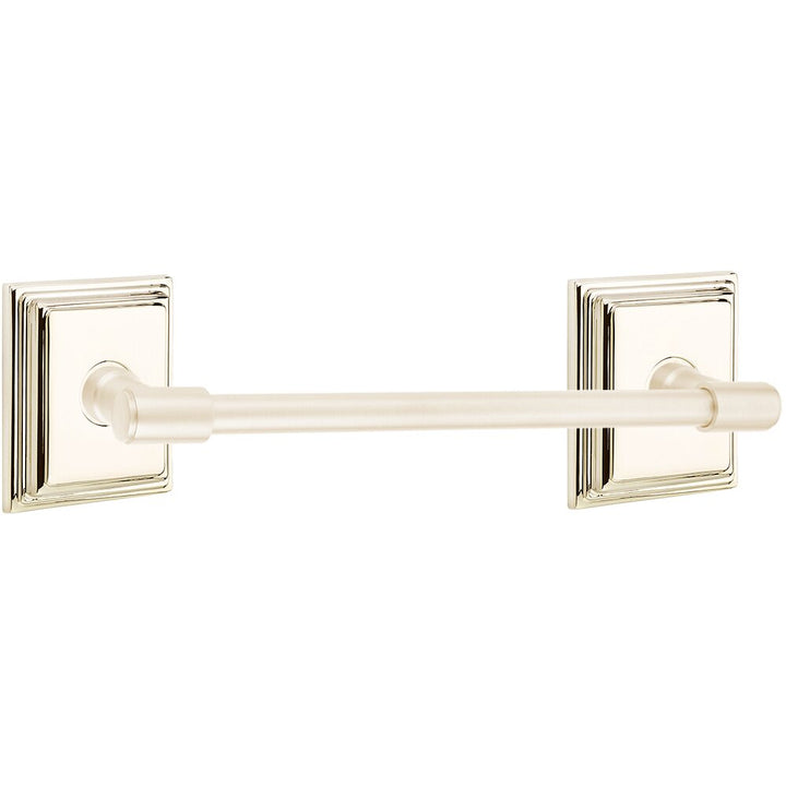 Transitional Brass Collection 24" Towel Bar with Wilshire Rosette by Emtek