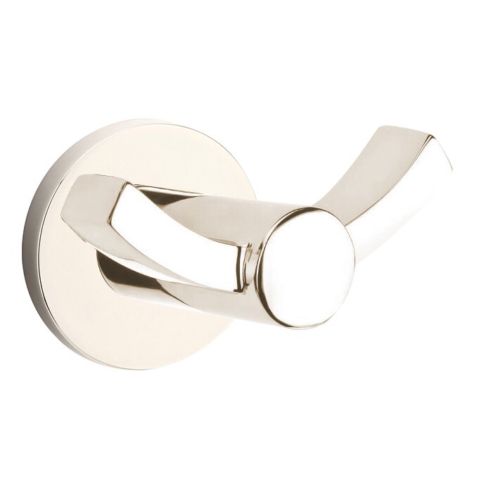 Modern Brass Collection Small Disk Double Hook  by Emtek