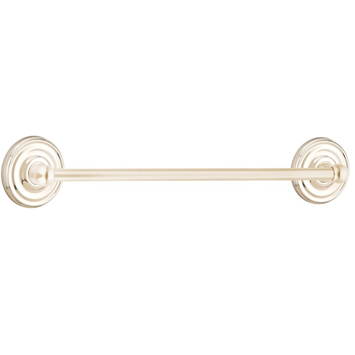 Traditional Brass Collection 24" Single Towel Bar with Small Regular Rose by Emtek