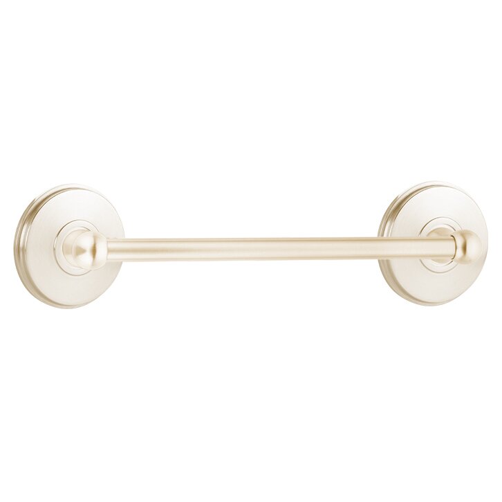 Traditional Brass Collection 12" Single Towel Bar with Watford Rose  by Emtek