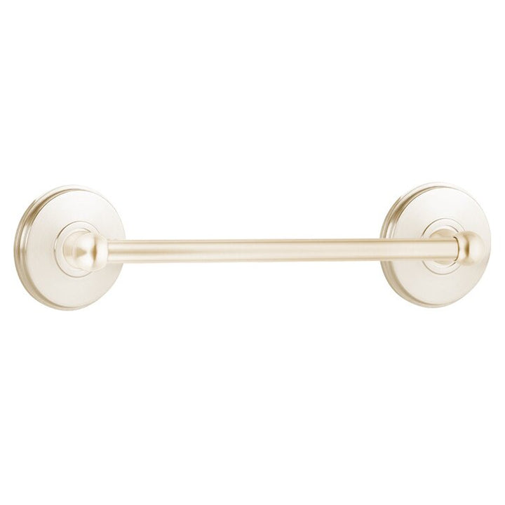 Traditional Brass Collection 12" Single Towel Bar with Watford Rose  by Emtek