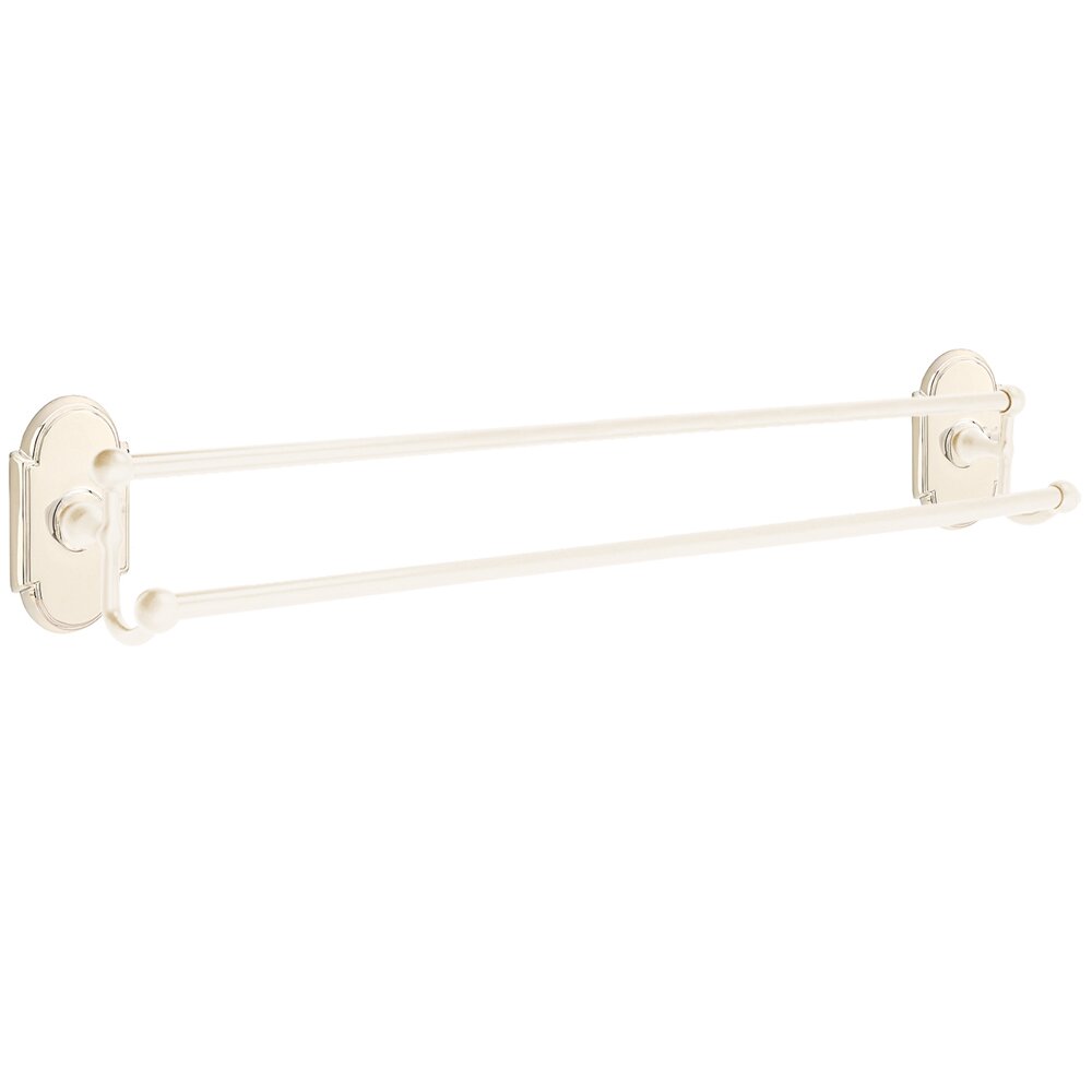 Traditional Brass Collection 30" Double Towel Bar with #8 Rose  by Emtek