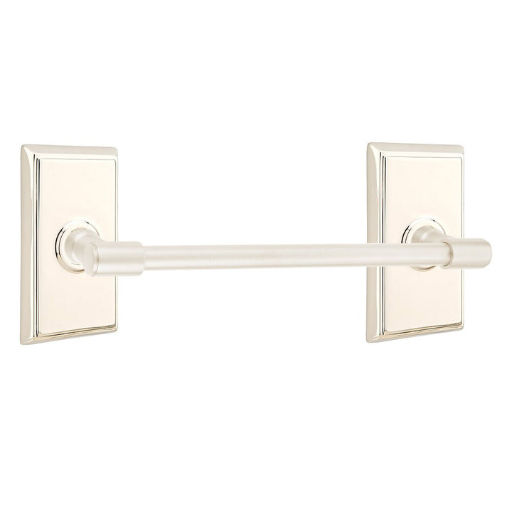 Transitional Brass Collection 24" Towel Bar with Rectangular Rosette by Emtek