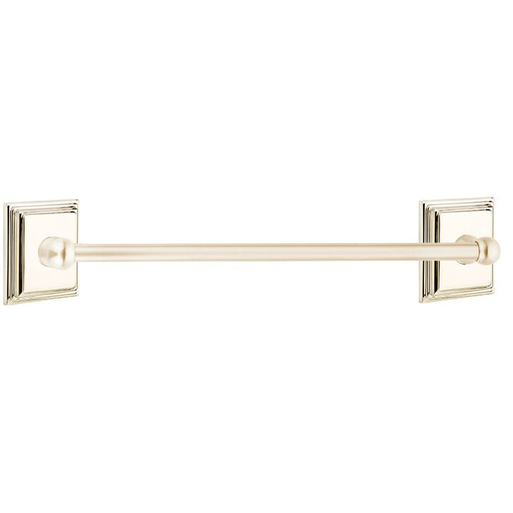 Traditional Brass Collection 24" Single Towel Bar with Wilshire Rose  by Emtek
