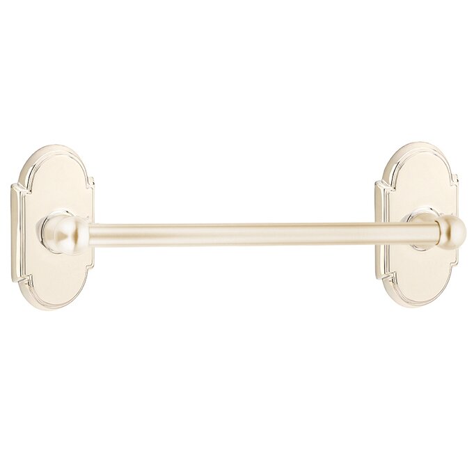 Traditional Brass Collection 18" Single Towel Bar with #8 Rose by Emtek