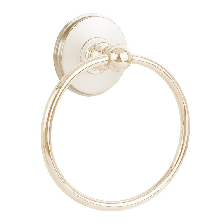 Traditional Brass Collection Towel Ring with Watford Rosette by Emtek