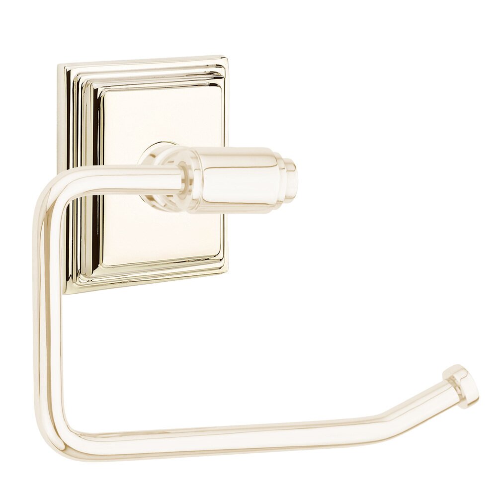 Transitional Brass Collection Transitional Brass Toilet Paper Holder with Wilshire Rosette  by Emtek