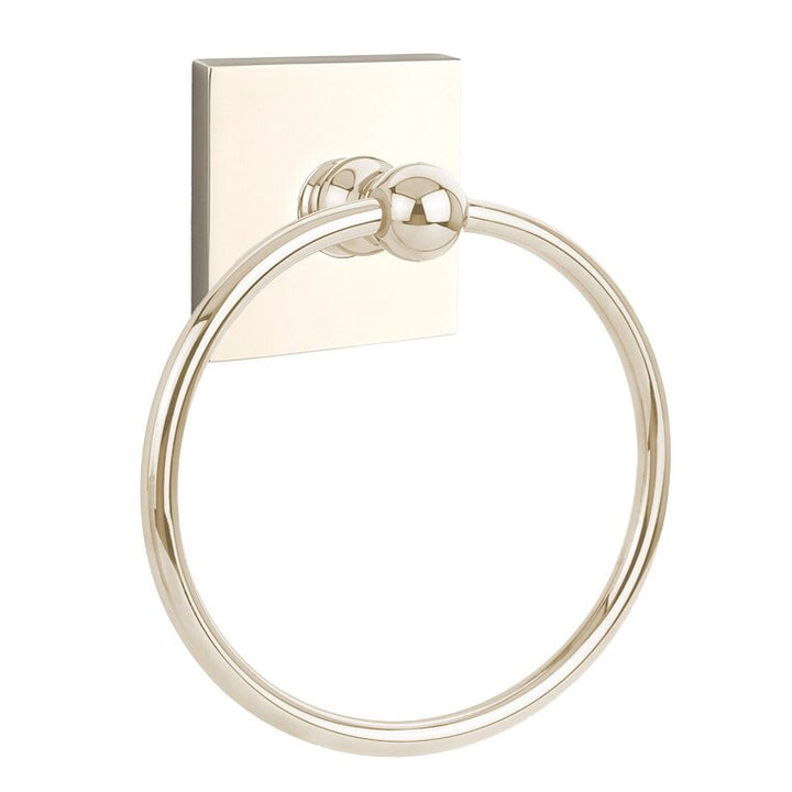 Traditional Brass Collection Square Towel Ring  by Emtek