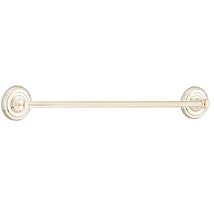 Traditional Brass Collection 30" Single Towel Bar with Regular Rose by Emtek