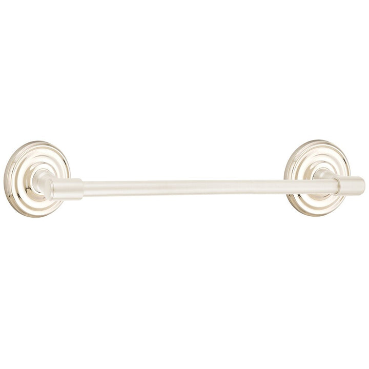 Transitional Brass Collection 18" Towel Bar with Small Regular Rosette by Emtek