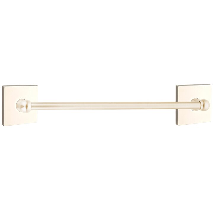 Traditional Brass Collection 24" Single Towel Bar with Square Rose  by Emtek