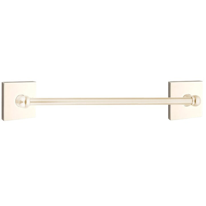 Traditional Brass Collection 24" Single Towel Bar with Square Rose  by Emtek