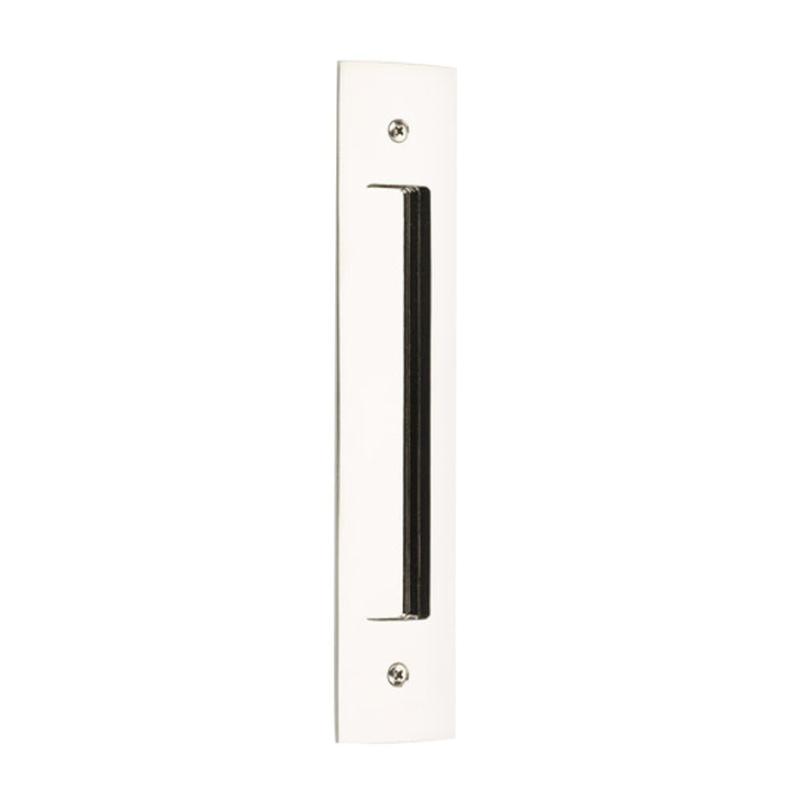 Modern Cabinet Hardware Collection 8" Centers Modern Rectangular Flush Pull in Polished Brass by Emtek