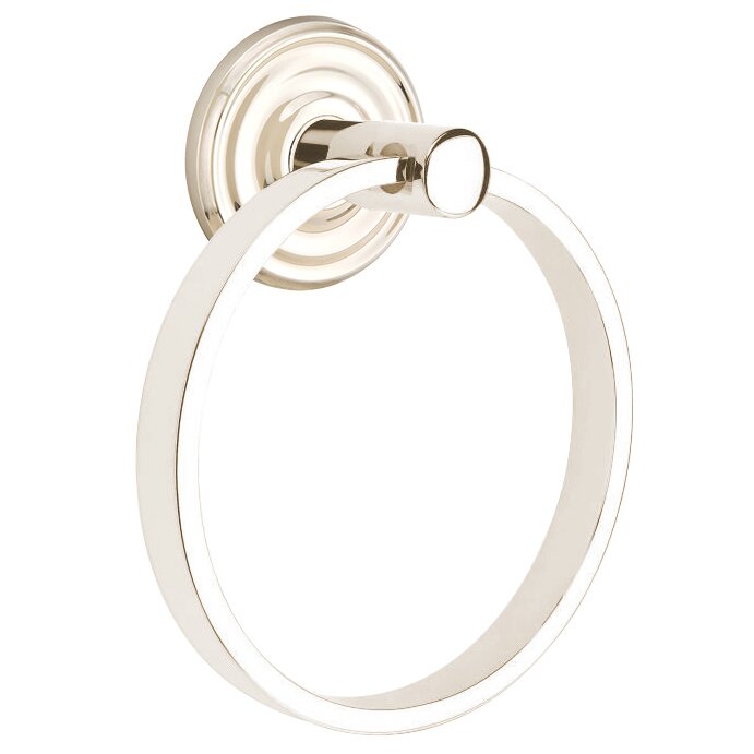 Modern Brass Collection Small Regular Towel Ring by Emtek