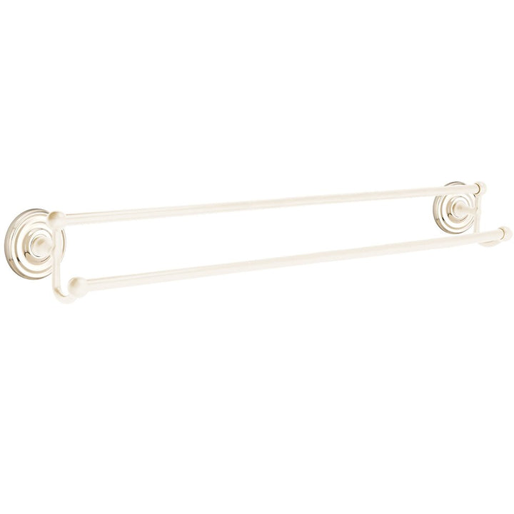 Traditional Brass Collection 30" Double Towel Bar with Small Regular Rose  by Emtek