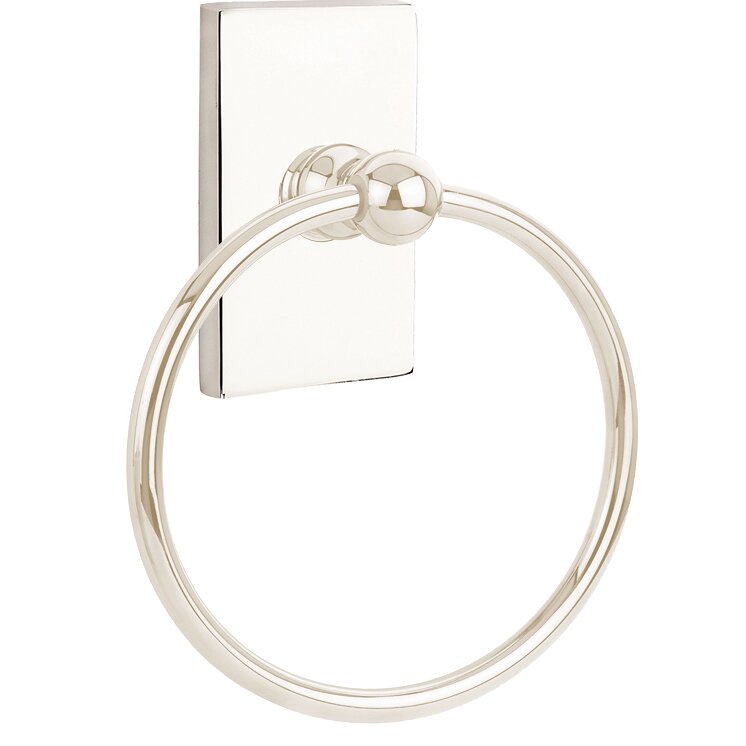 Traditional Brass Collection Modern Rectangular Towel Ring  by Emtek