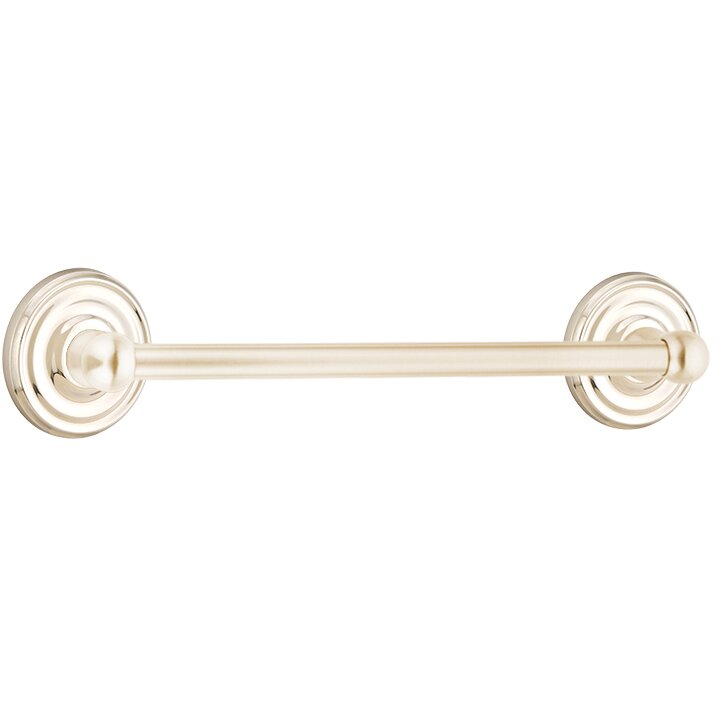 Traditional Brass Collection 24" Single Towel Bar with Regular Rose by Emtek