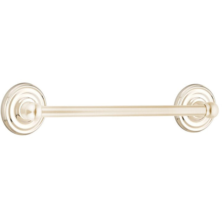 Traditional Brass Collection 24" Single Towel Bar with Regular Rose by Emtek