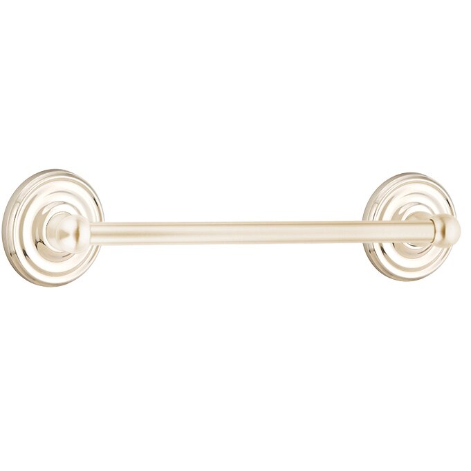 Traditional Brass Collection 30" Single Towel Bar with Small Regular Rose  by Emtek