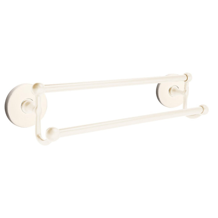 Traditional Brass Collection 18" Double Towel Bar with Disk Rose by Emtek