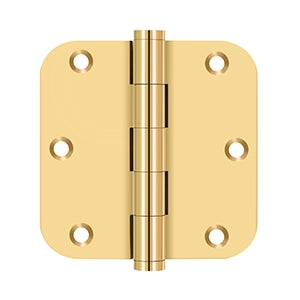 Deltana Architectural Hardware Solid Brass Hinges & Finials 3 1-2" x 3 1-2" x 5-8" Radius Hinge, Residential pair