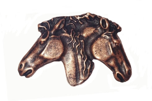 Buck Snort Lodge Cabinet Knobs and Pulls - Dual Horse Heads