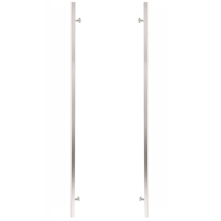 Stainless Steel Long Door Pulls Collection 60" Centers Back To Back Square Door Pull  by Emtek