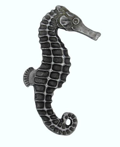 Buck Snort Lodge Decorative Hardware Large  Seahorse Facing Right