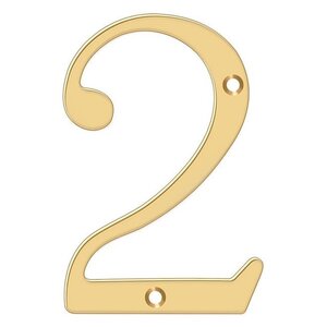 Deltana Architectural Hardware Home Accessories 4" Numbers, Solid Brass