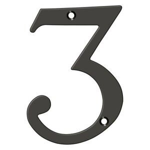 Deltana Architectural Hardware Home Accessories 4" Numbers, Solid Brass