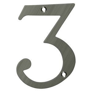 Deltana Architectural Hardware Home Accessories 4" Numbers, Solid Brass