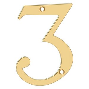 Deltana Architectural Hardware Home Accessories 4" Numbers, Solid Brass