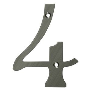 Deltana Architectural Hardware Home Accessories 4" Numbers, Solid Brass