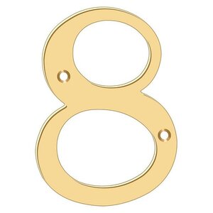 Deltana Architectural Hardware Home Accessories 4" Numbers, Solid Brass each